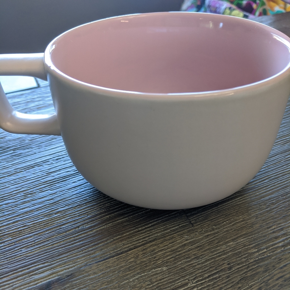 MPink CB2 large latte mug